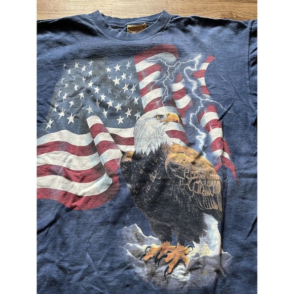 The Mountain Bald Eagle American Flag USA T-Shirt L Patriotic Tye Dye LARGE - Picture 2 of 6